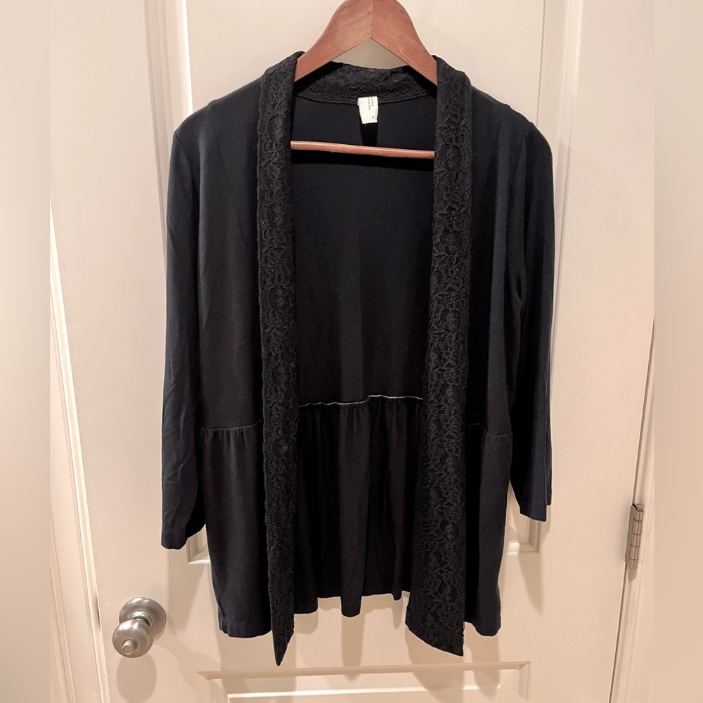 Black Women's Top - subtle lace detailing